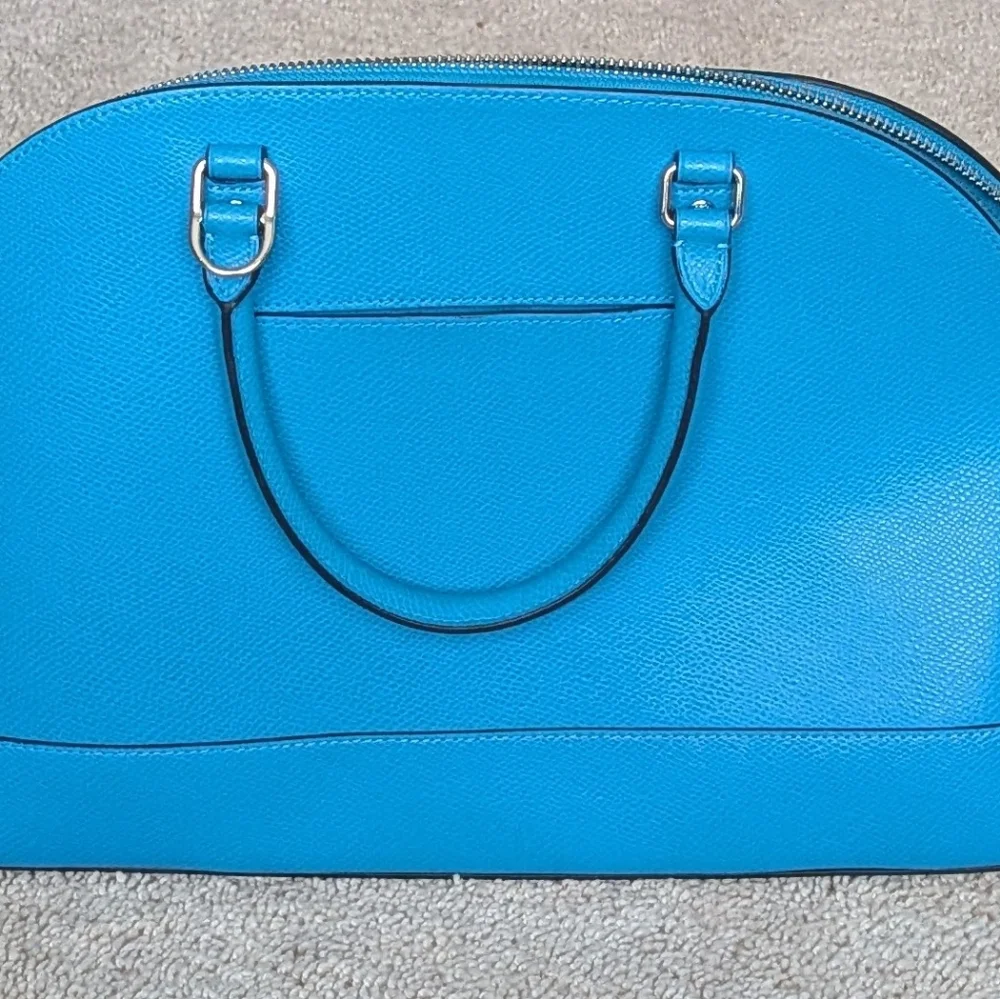 Coach Sierra Blue Large Cross-grain Leather Satchel. Used Excellent Condition. - Picture 2 of 7